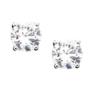 Giani Bernini 5mm Cubic Zirconia Sterling Silver Stud Earrings Classic NEW *Flaw